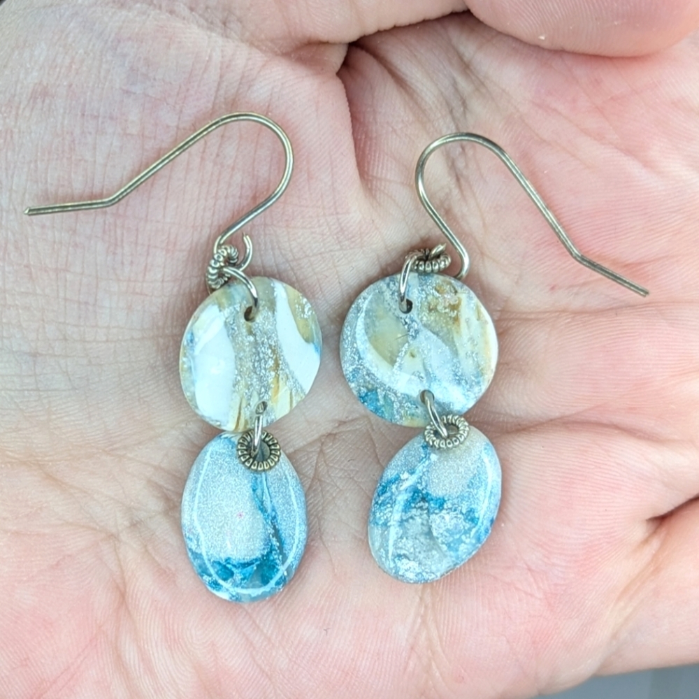 Glitter Blue Earrings